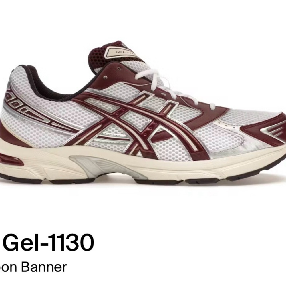 ASICS Gel-1130 White Maroon Banner size - 10.5 Men’s